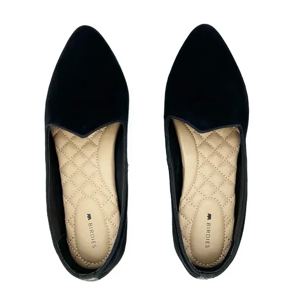Birdies The Heron Black Suede Loafer Women’s Size 8 Slip-on Flats Shoes EUC
