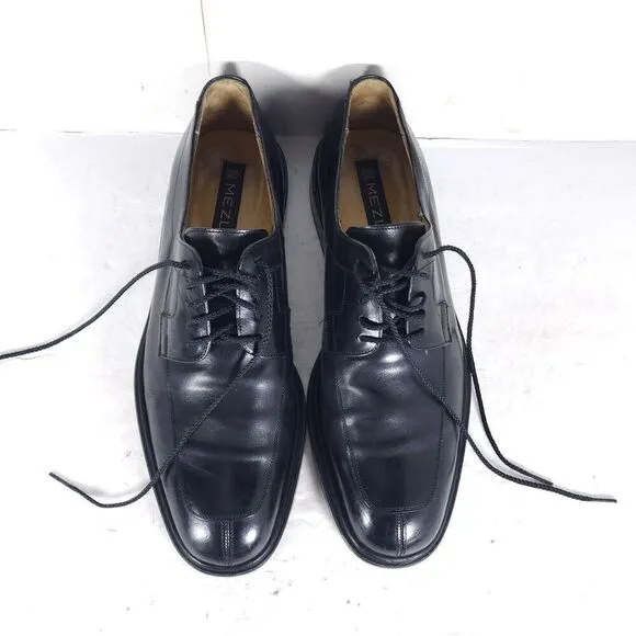 Mezlan Men’s Fiore US10M Black Leather Split Toe Derby Dress Shoes Made In Spain